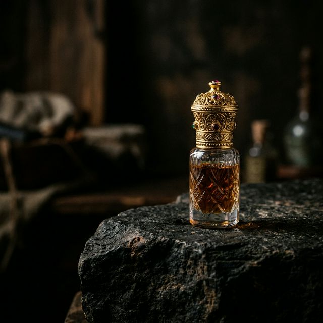 Kragrance artisan crystal attar vial — handcrafted in Pakistan