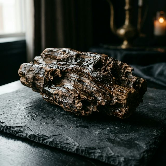 Aged agarwood chips — the raw material of organic oud oil